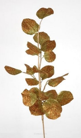 Gałązka listki brokat FA81983 65cm