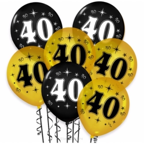 Balony urodzinowe perłowe "40" 100szt (około 30cm)