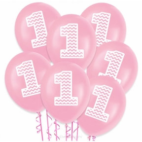 Balony 1 urodziny 12"(około 30cm) 100szt./opk różne kolory
